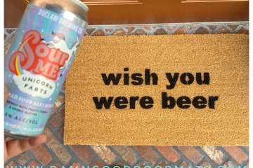 wish you were beer funny beer drinker gift doormat