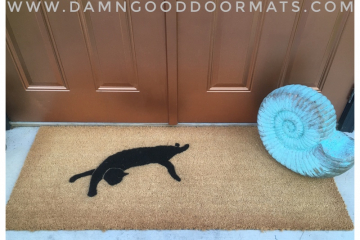 Doublewide XL Witch familiar Black cat silhouette doormat Halloween