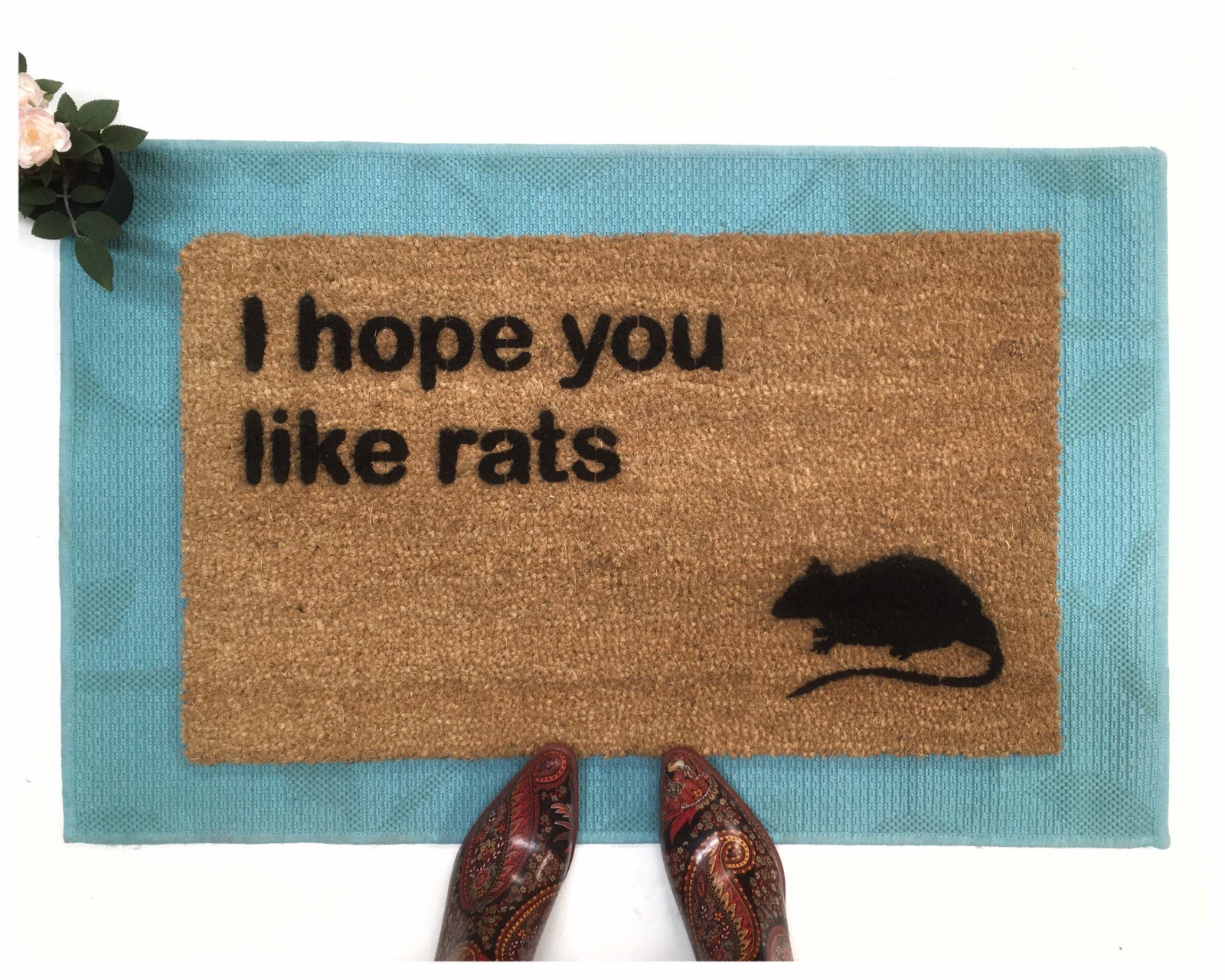 I hope you like rats funny halloween doormat | DAMN GOOD DOORMATS