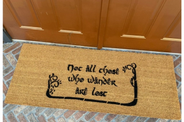 Doublewide XL JRR Tolkien nerd doormat Not all those who wander are lost with TREES
