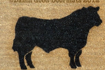 Custom Farm Black Angus Bull doormat