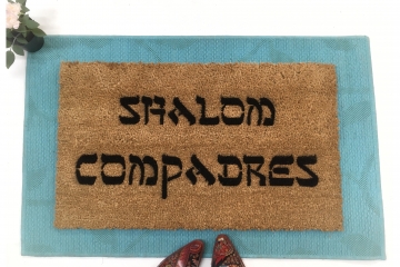 Shalom Compadres™ Jewish Spanish Lady Dynamite funny doormat