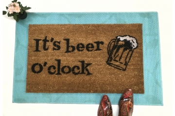 Beer o'clock funny drunk doormat