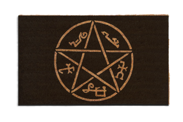 BLACK Devil's Trap Supernatural Pentagram Halloween doormat