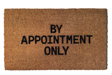 By Appointment Only doormat
