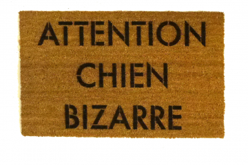 Attention Chien Bizarre French crazy dog doormat