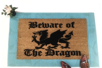 Beware of Dragons Medieval doormat