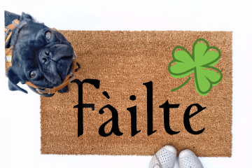 Fáilte shamrock St Patrick's day doormat