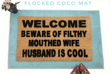 BEWARE FILTHY MOUTHED WIFE HUSBAND IS COOL™  funny doormat