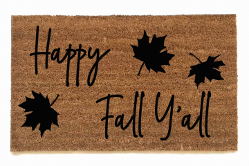 Happy Fall Y'all LEAVES Doormat