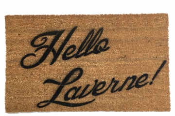 Hello Laverne & Shirley- doormat welcome kitsch mantra