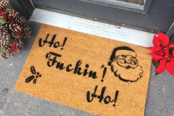 Ho Fuckin Ho™ funny F Bomb Christmas Santa doormat