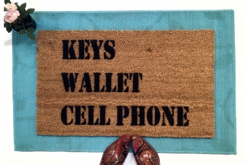 KEYS WALLET CELL PHONE™ The Essentials Reminder Doormat