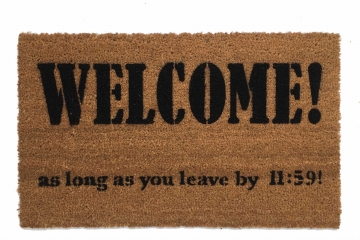 Leave by Midnight funny, go away doormat
