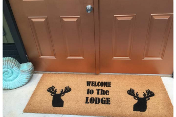 Doublewide XL Lodge Deer head doormat