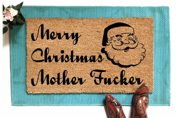 Merry Christmas Mother Fucker F Bomb rude doormat