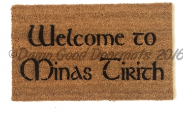 Welcome to MINAS TIRITH JRR Tolkien Middle Earth nerd doormat