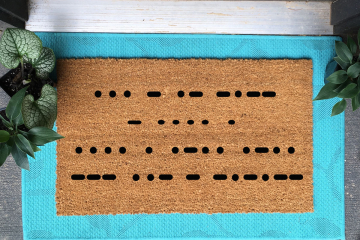 Stay the hell out! Morse code nerdy doormat