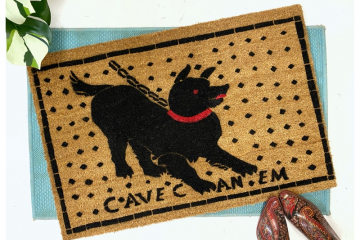 Cave Canem Pompeii mosaic "Beware of Dog"  Doormat