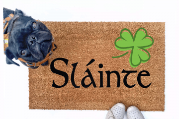 Slainte shamrock St Patrick's day doormat
