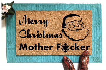 Snowflake Merry Christmas Mother Fucker F Bomb rude doormat