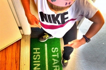 GREEN START FINISH runners doormat
