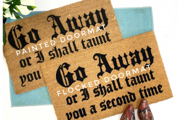 FLOCKED Go Away, or I will TAUNT you a second time Monty Python doormat