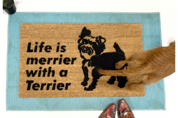 Life is merrier with a terrier Yorkie doormat