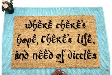 Where there's hope there's life JRR Tolkien quote nerdy doormat
