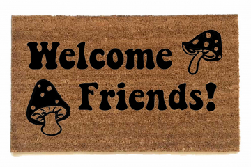 Welcome Friends! | Psychedelic Mushroom mat | Damn Good Doormats