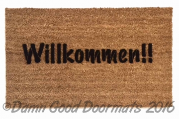 German door mat Willkommen-  welcome in