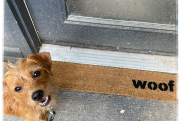 woof speak dog doormat