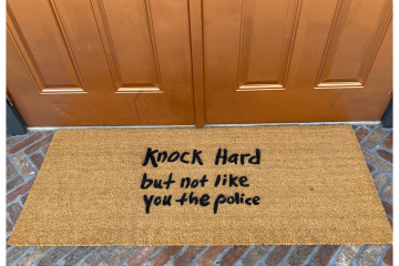 Doublewide XL Knock Hard, but not like you the police funny doormat
