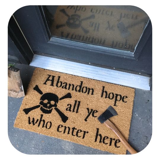 Abandon Hope All Ye Who Enter Doormat | Dante Gothic Welcome Mat