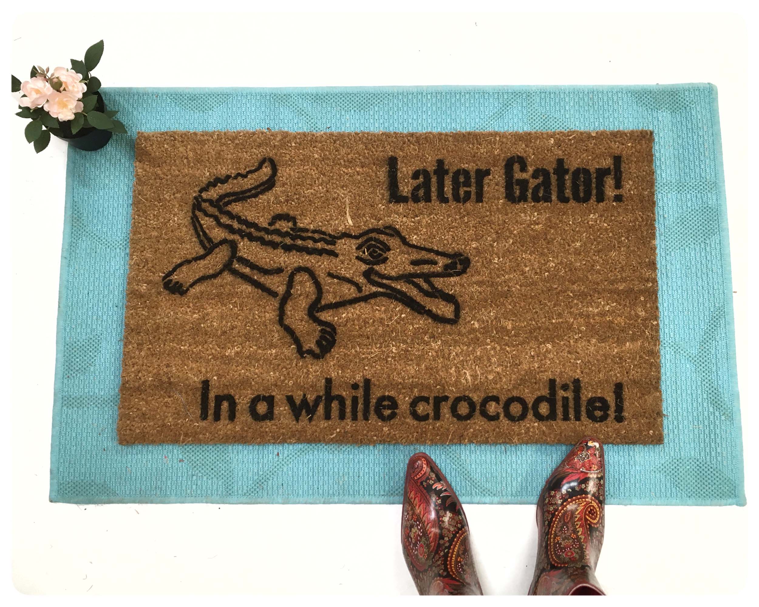 See Ya Later Alligator Doormat Crocodile Welcome Mat Cute Alligator Doormat Funny Gift