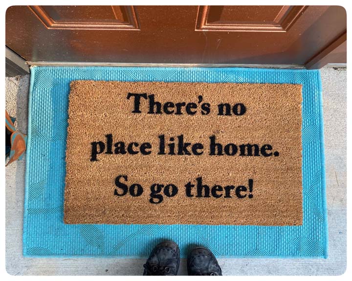 HOME doormat There is no Place lIke Home Doormat Custom Doormat Indoor or Outdoor Doormat