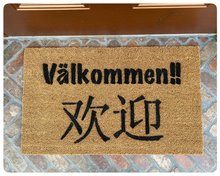 CHINESE & Swedish bilingual Scandanavian decor  welcome doormat