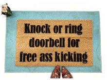 Knock or RIng for Free Ass Kicking doormat