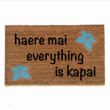 Hawaiian tiki welcome mat Haere mai everything is kapai door mat- You are here a