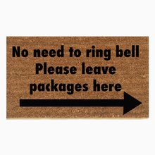 no need to ring bell please Leave packages here funny doormat amazon ups