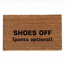 Shoes off (pants optional) coconut coir doormat
