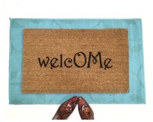 welcome om symbol mantra doormat