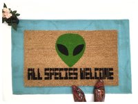 Alien All species Halloween Welcome doormat