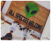 Alien All species Halloween Welcome doormat