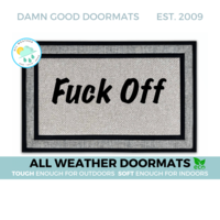 all-weather Offensive Fuck off gray doormat