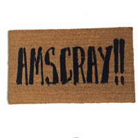 AMSCRAY!  Pig Latin go away coir doormat