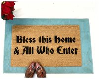 Bless this home and all who enter sweet christmas doormat damn good