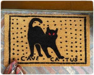 coir outside black cat doormat Cave Catus Pompeii mosaic "Beware of Cat" doormat
