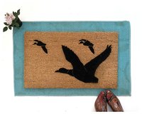 Migratory ducks in flight doormat, fall porch decor, outdoor Damn good doormats