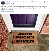 Zero fucks given doormat funny rude